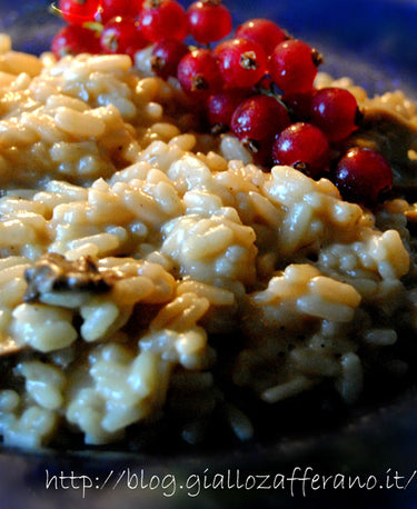 foto ricetta Riso alla crema di pecorino, funghi porcini e ribes 