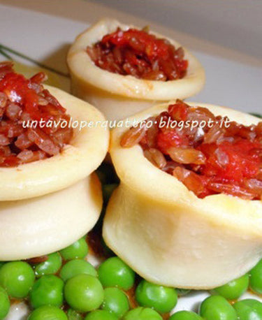 foto ricetta Calamarata con Riso Rosso 