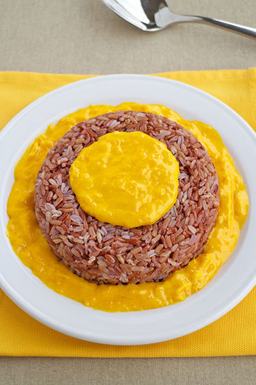 foto ricetta Riso rosso con salsa in giallo 