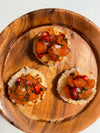 FRIED RICE CAKES WITH NEGRONI CURED SALMON 