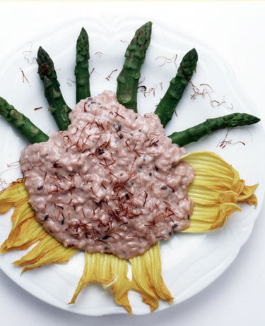 foto ricetta Riso Arborio al Barolo con agnello alla salvia e cialda di parmigiano 