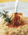 foto ricetta Riso Carnaroli del Pavese ai funghi cantarelli e stinco di coniglio glassato alle verdurine 