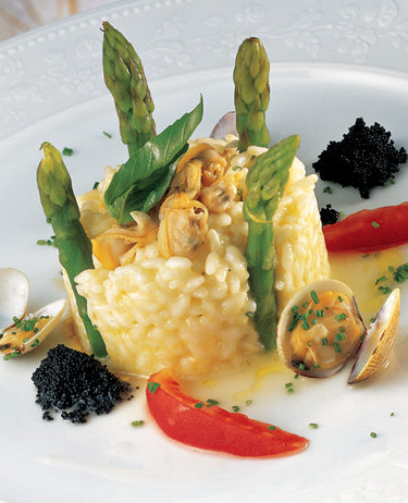 foto ricetta Riso agli asparagi, vongole e caviale 