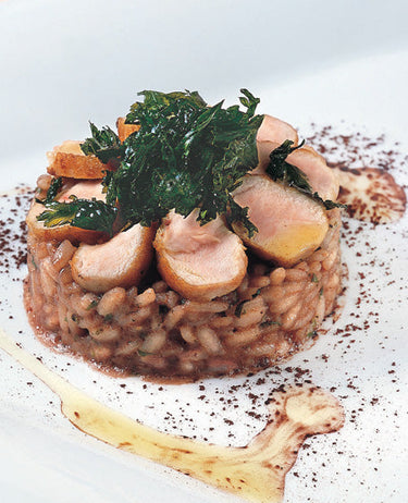 foto ricetta Riso con cacao amaro e salmì di coniglio 
