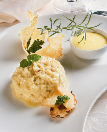 foto ricetta Risotto allo spumante con pere in fonduta di bettelmatt 