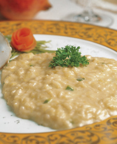 foto ricetta Riso con porri e cetriolo, ostrica e panna acida 