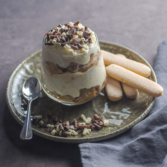 TIRAMISU USING CRÈME ANGLAISE RICE PUDDING 